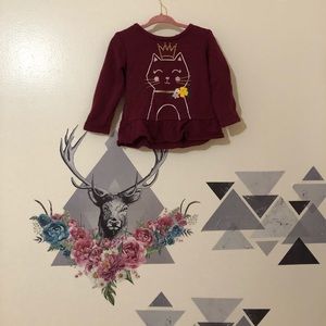 Carters | Queen Cat burgundy sweater sz 12m